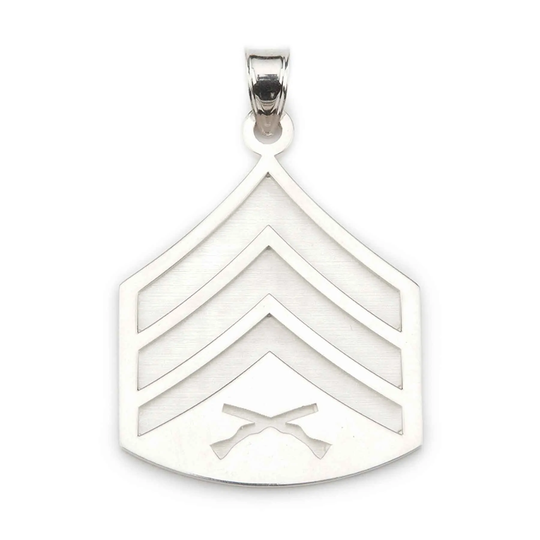 1-3/8" Sergeant Rank Pendant - Sterling Silver