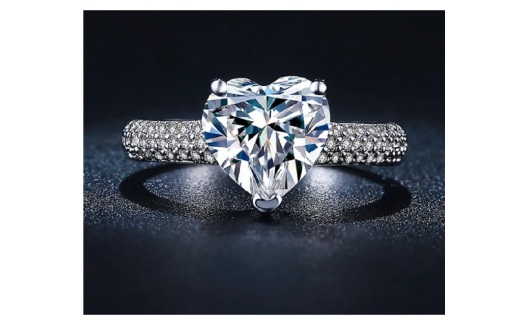 70% Silver White Gold Plated with 3 Carat Cubic Zirconia Ring