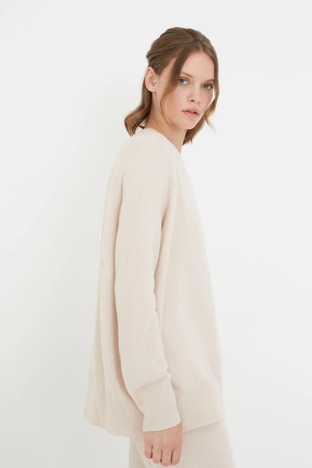Bone Cashmere Slouchy Sweater