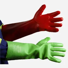 GRANGE PVC MEDIUM WEIGHT REINFORCED GLOVE - RED/GREEN 38CM