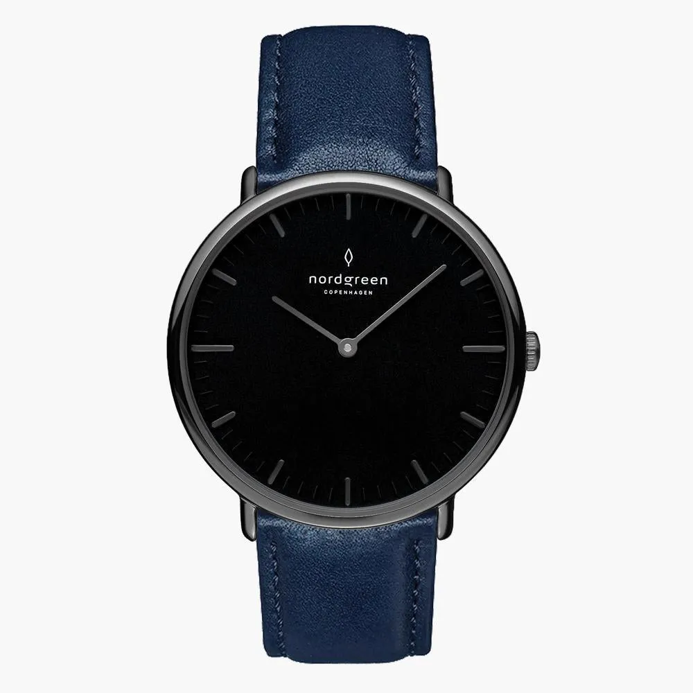 Native | Black Dial - Navy Blue Leather