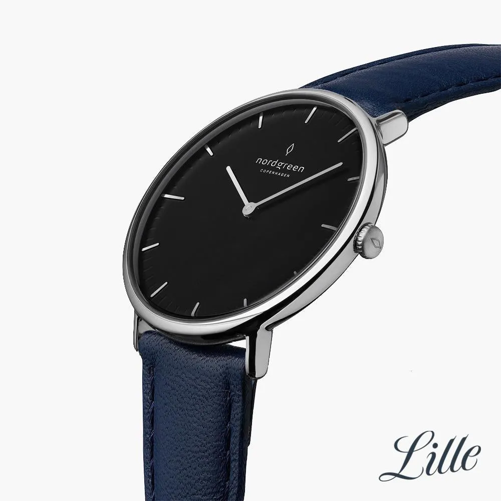 Native | Black Dial - Navy Blue Leather