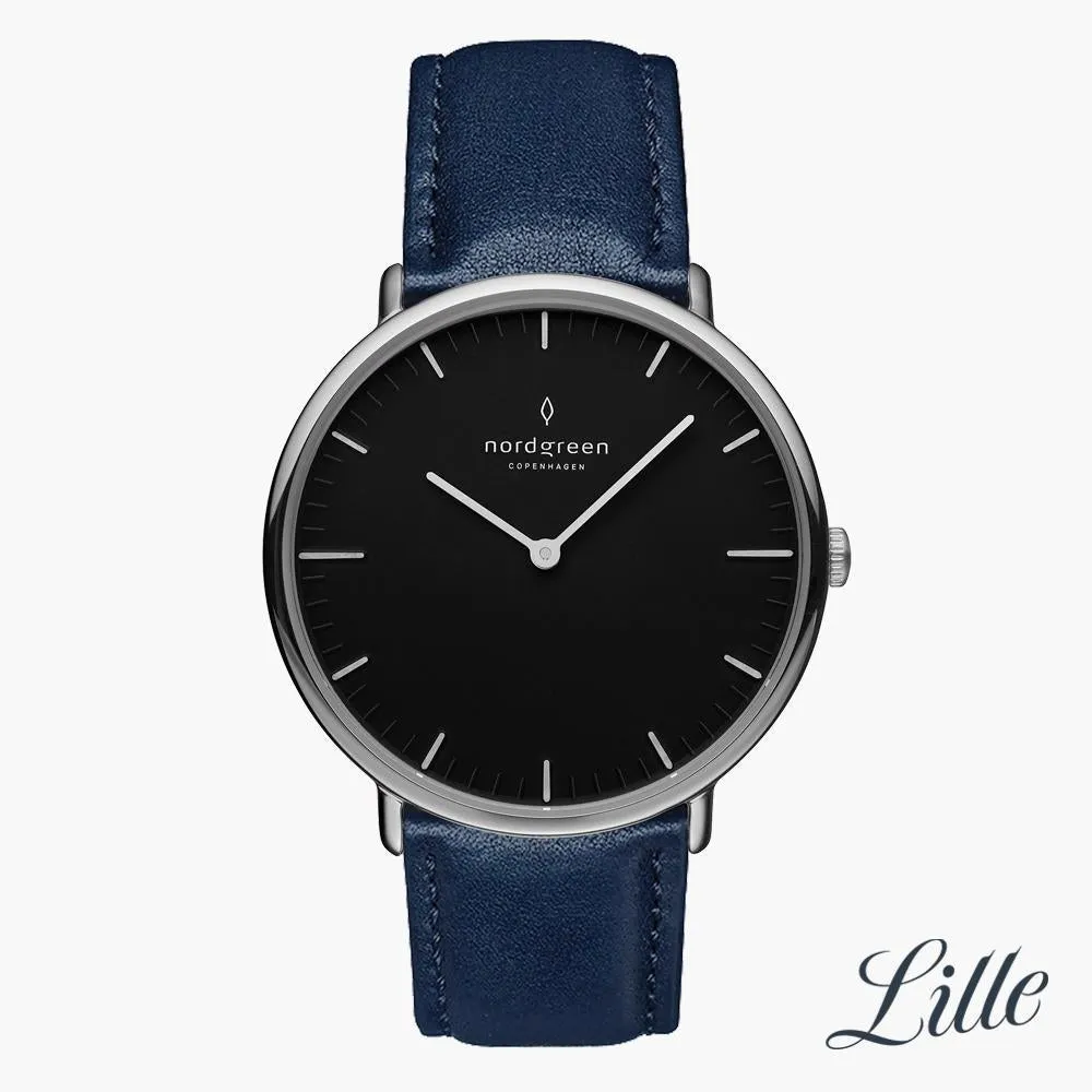 Native | Black Dial - Navy Blue Leather