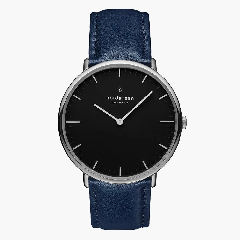 Native | Black Dial - Navy Blue Leather
