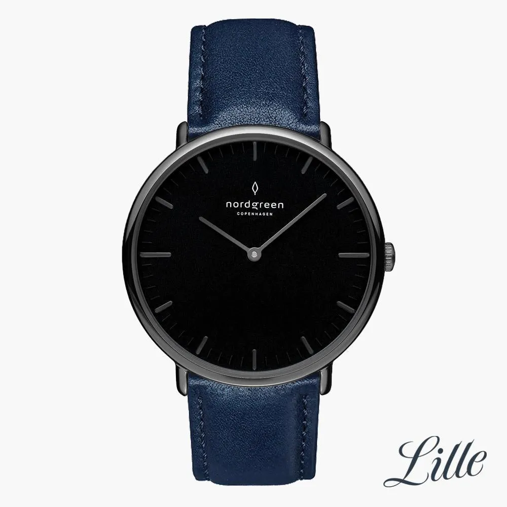 Native | Black Dial - Navy Blue Leather