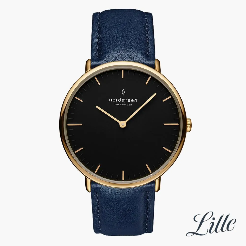 Native | Black Dial - Navy Blue Leather