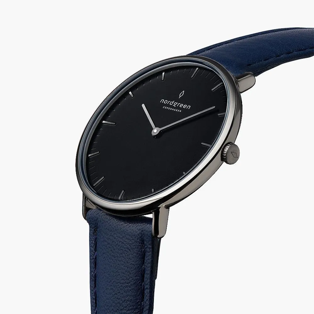Native | Black Dial - Navy Blue Leather
